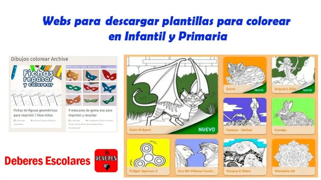 Webs para descargar plantillas para colorear en Infantil y Primaria